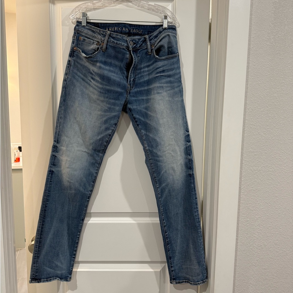 American Eagle Outfitters Men's Dark Blue Straight Jeans